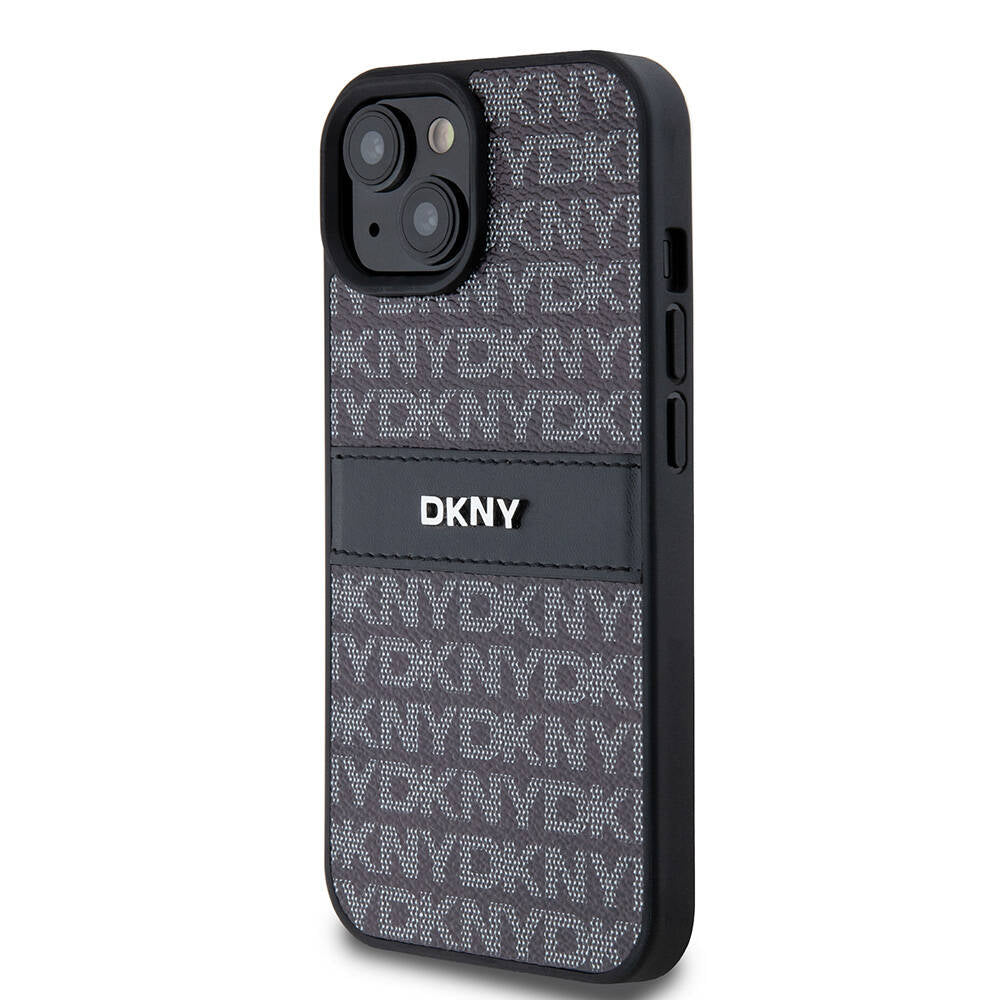 iPhone 15 Kılıf DKNY Orjinal Lisanslı 3D Yazılı Repeat Texture Pattern Kapak