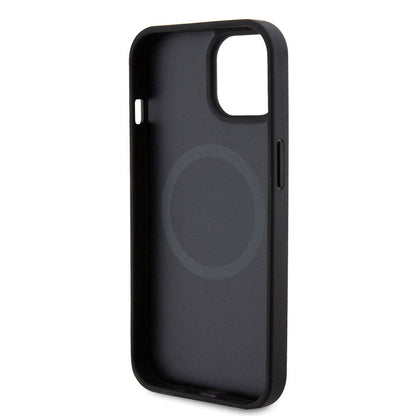 iPhone 15 Kılıf Ferrari Orjinal Lisanslı M-safe Şarj Özellikli Metal Logolu PU Karbon Kapak