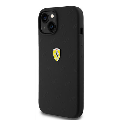 iPhone 15 Kılıf Ferrari Orjinal Lisanslı Metal Logolu SF Yazılı Kapak