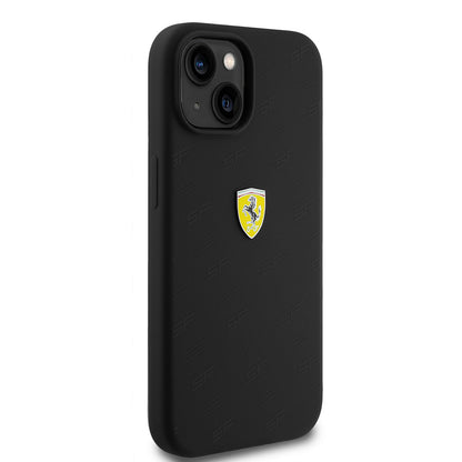 iPhone 15 Kılıf Ferrari Orjinal Lisanslı Metal Logolu SF Yazılı Kapak