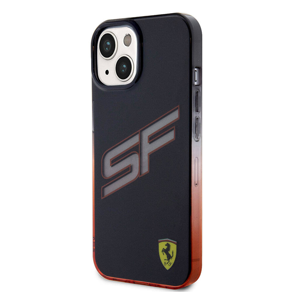 iPhone 15 Kılıf Ferrari Orjinal Lisanslı Transparan SF Yazılı Kenarları Renk Geçişli Kapak