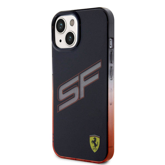 iPhone 15 Kılıf Ferrari Orjinal Lisanslı Transparan SF Yazılı Kenarları Renk Geçişli Kapak