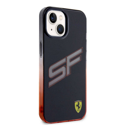 iPhone 15 Kılıf Ferrari Orjinal Lisanslı Transparan SF Yazılı Kenarları Renk Geçişli Kapak