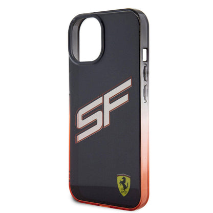 iPhone 15 Kılıf Ferrari Orjinal Lisanslı Transparan SF Yazılı Kenarları Renk Geçişli Kapak