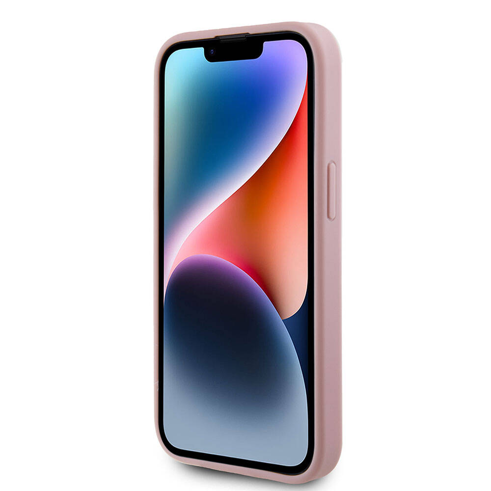 iPhone 15 Kılıf Guess Orjinal Lisanslı 4G Büyük Metal Logolu Glitter Kapak