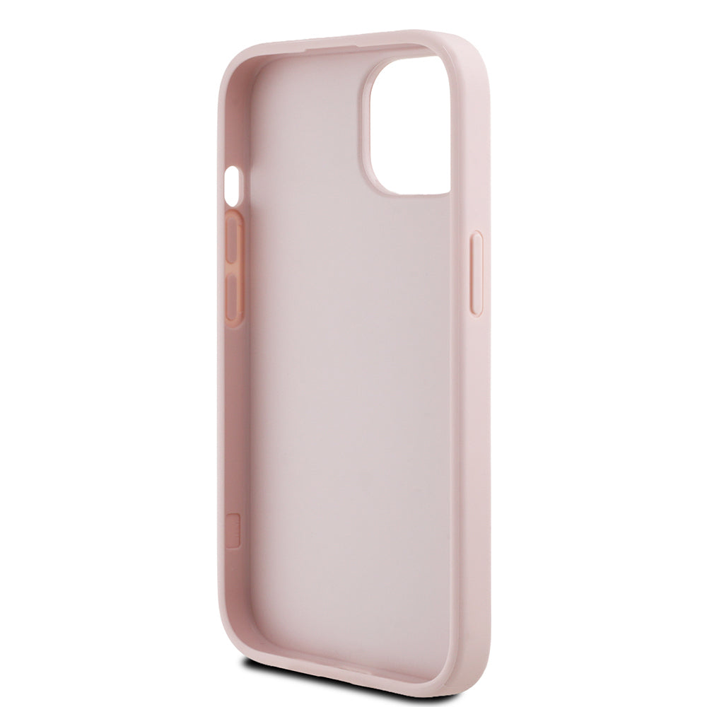 iPhone 15 Kılıf Guess Orjinal Lisanslı Gül Baskılı Büyük Metal Logo Dizaynlı Kapak