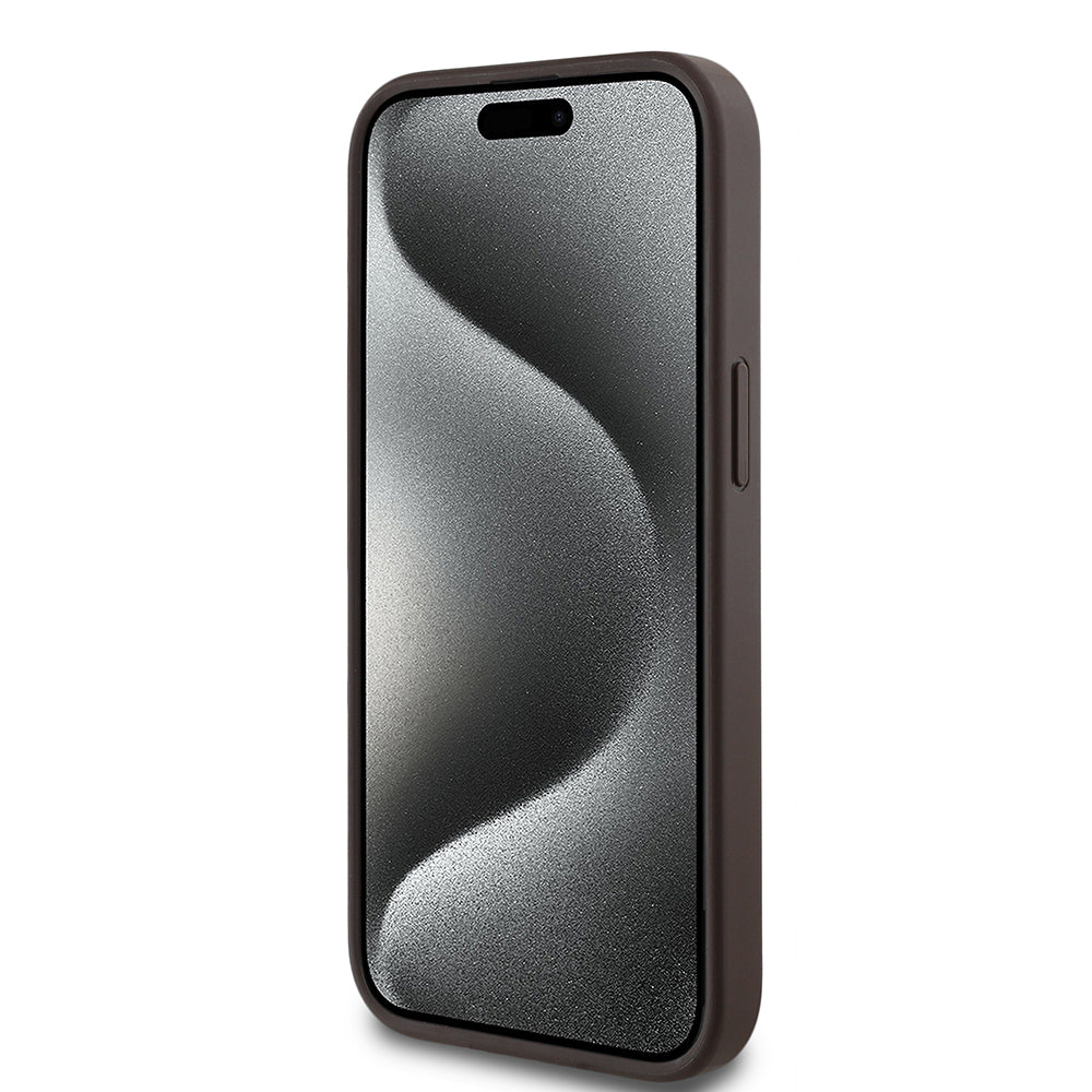 iPhone 15 Kılıf Guess Orjinal Lisanslı M-safe Şarj Özellikli Yazı Logolu Circle Classic Kapak