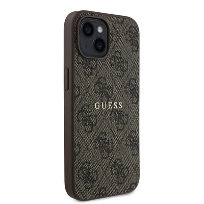 iPhone 15 Kılıf Guess Orjinal Lisanslı M-safe Şarj Özellikli 4G Desen Yazı Logolu Kapak