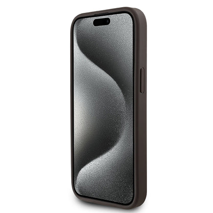 iPhone 15 Kılıf Guess Orjinal Lisanslı M-safe Şarj Özellikli 4G Desen Yazı Logolu Kapak