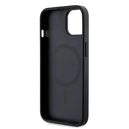 iPhone 15 Kılıf Guess Orjinal Lisanslı M-safe Şarj Özellikli Gül Baskılı 4G Desenli Yazı Logolu Kapak