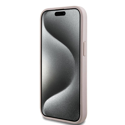 iPhone 15 Kılıf Guess Orjinal Lisanslı M-safe Şarj Özellikli PU Halkalı 4G Desenli Yazı Logolu Kapak