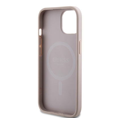 iPhone 15 Kılıf Guess Orjinal Lisanslı M-safe Şarj Özellikli Small 4G Classic Kapak