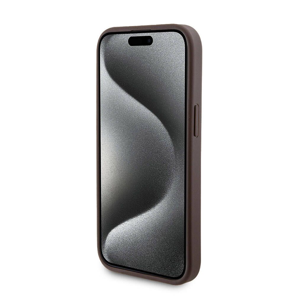 iPhone 15 Kılıf Guess Orjinal Lisanslı M-safe Şarj Özellikli Yazı Logolu 4G Desenli Kapak + Powerbank 5000mAh 2in1 Set