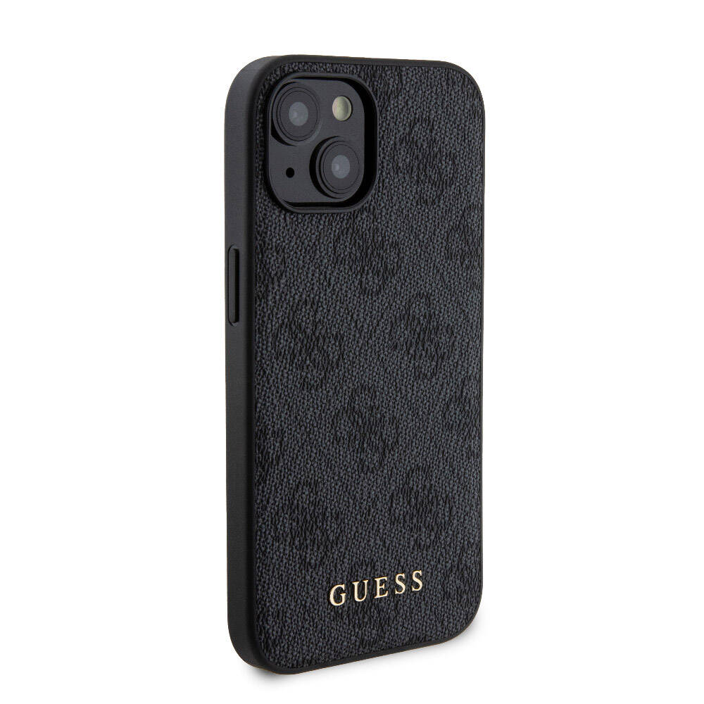 iPhone 15 Kılıf Guess Orjinal Lisanslı M-safe Şarj Özellikli Yazı Logolu 4G Desenli Kapak + Powerbank 5000mAh 2in1 Set