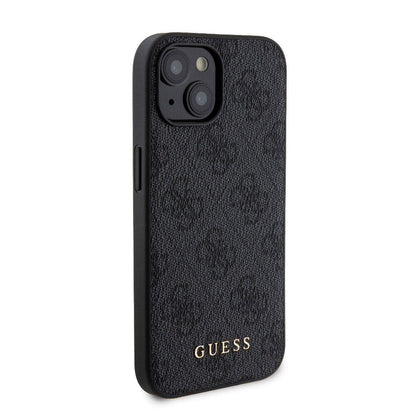 iPhone 15 Kılıf Guess Orjinal Lisanslı M-safe Şarj Özellikli Yazı Logolu 4G Desenli Kapak + Powerbank 5000mAh 2in1 Set