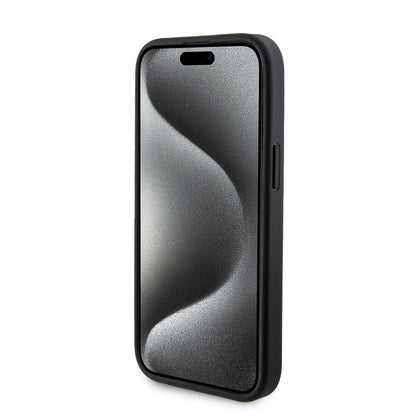 iPhone 15 Kılıf Guess Orjinal Lisanslı M-safe Şarj Özellikli Yazı Logolu 4G Desenli Kapak + Powerbank 5000mAh 2in1 Set