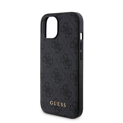 iPhone 15 Kılıf Guess Orjinal Lisanslı M-safe Şarj Özellikli Yazı Logolu 4G Desenli Kapak + Powerbank 5000mAh 2in1 Set