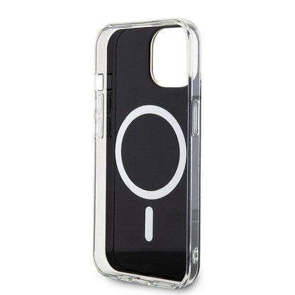 iPhone 15 Kılıf Guess Orjinal Lisanslı M-safe Şarj Özellikli Yazı Logolu Iridescent Kapak