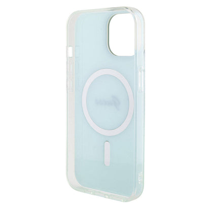 iPhone 15 Kılıf Guess Orjinal Lisanslı M-safe Şarj Özellikli Yazı Logolu Iridescent Kapak