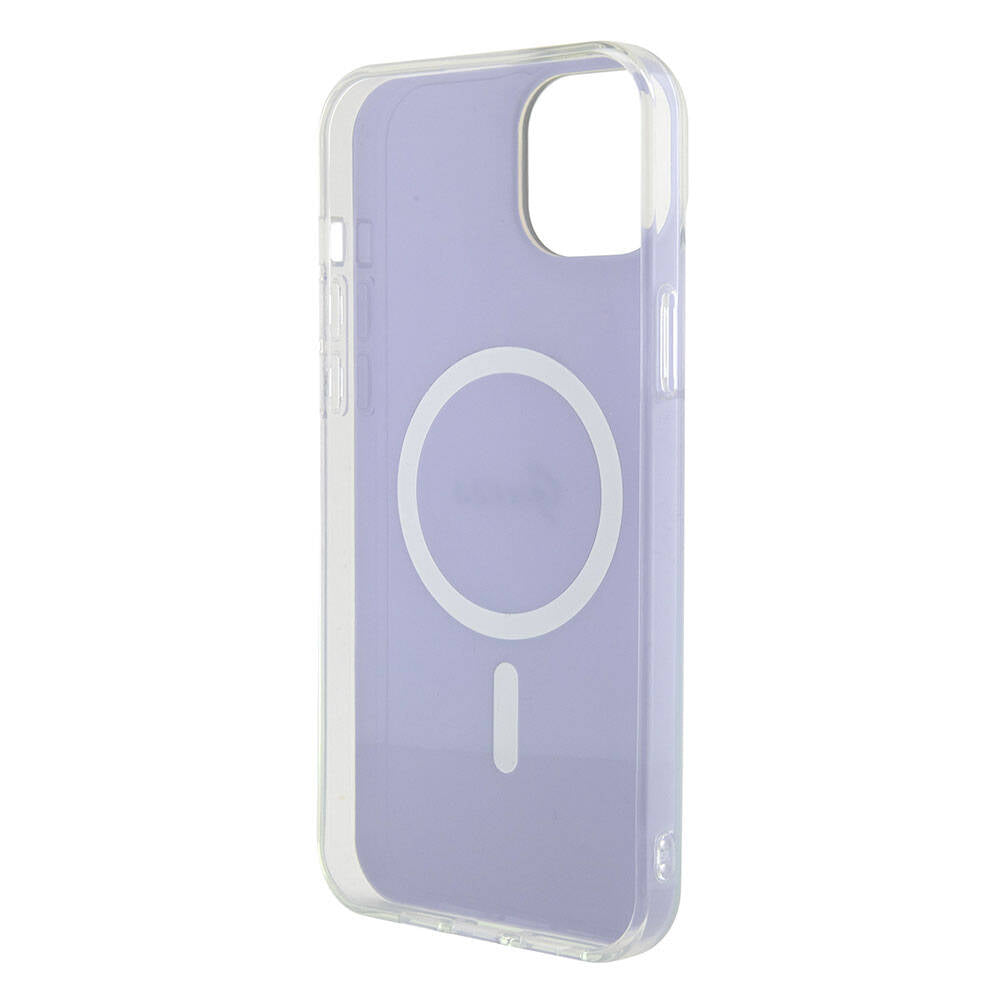 iPhone 15 Kılıf Guess Orjinal Lisanslı M-safe Şarj Özellikli Yazı Logolu Iridescent Kapak