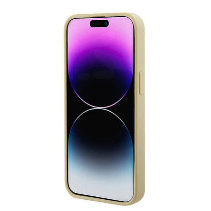 iPhone 15 Kılıf Guess Orjinal Lisanslı M-safe Şarj Özellikli Yazı Logolu Saffiano Kapak