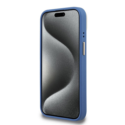 iPhone 15 Kılıf Guess Orjinal Lisanslı PU Deri 4G Desenli Metal Büyük 4G ve Yazı Logolu Kamera Standlı Kapak