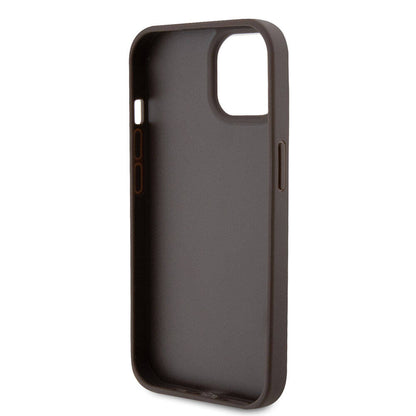 iPhone 15 Kılıf Guess Orjinal Lisanslı PU Deri Askılı Taşlı Üçgen Logo 4G Desenli Strass Crossbody Kapak