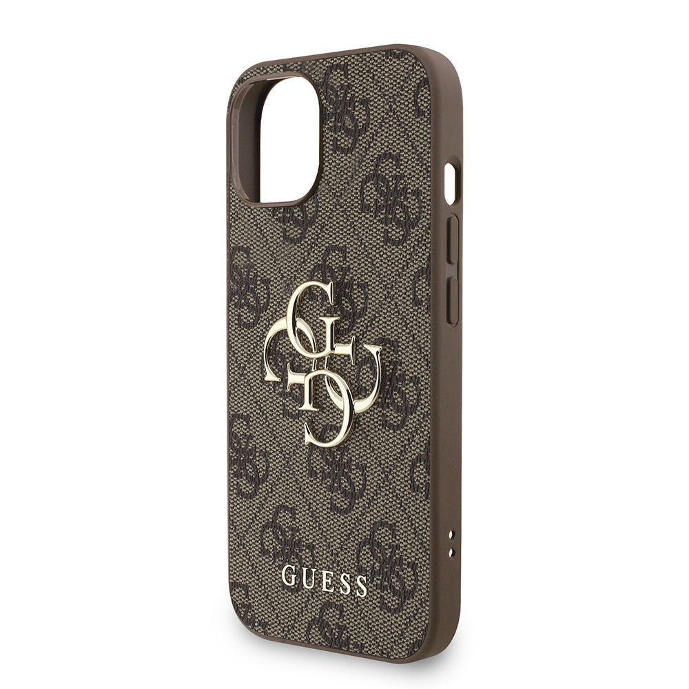 iPhone 15 Kılıf Guess Orjinal Lisanslı PU Deri Bilek Askı İpli Metal Büyük 4G ve Yazı Logolu Kapak
