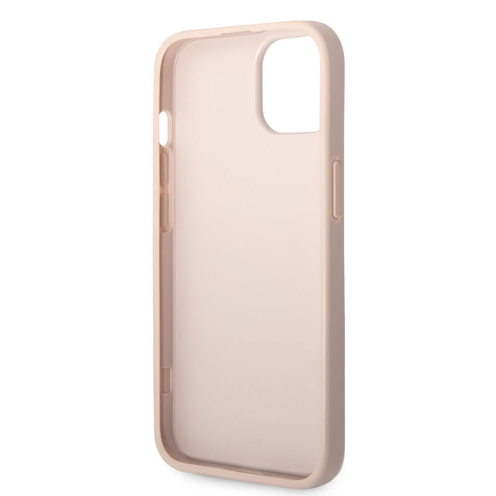 iPhone 15 Kılıf Guess Orjinal Lisanslı PU Deri Yazı ve 4G Metal Logolu Desenli Kapak