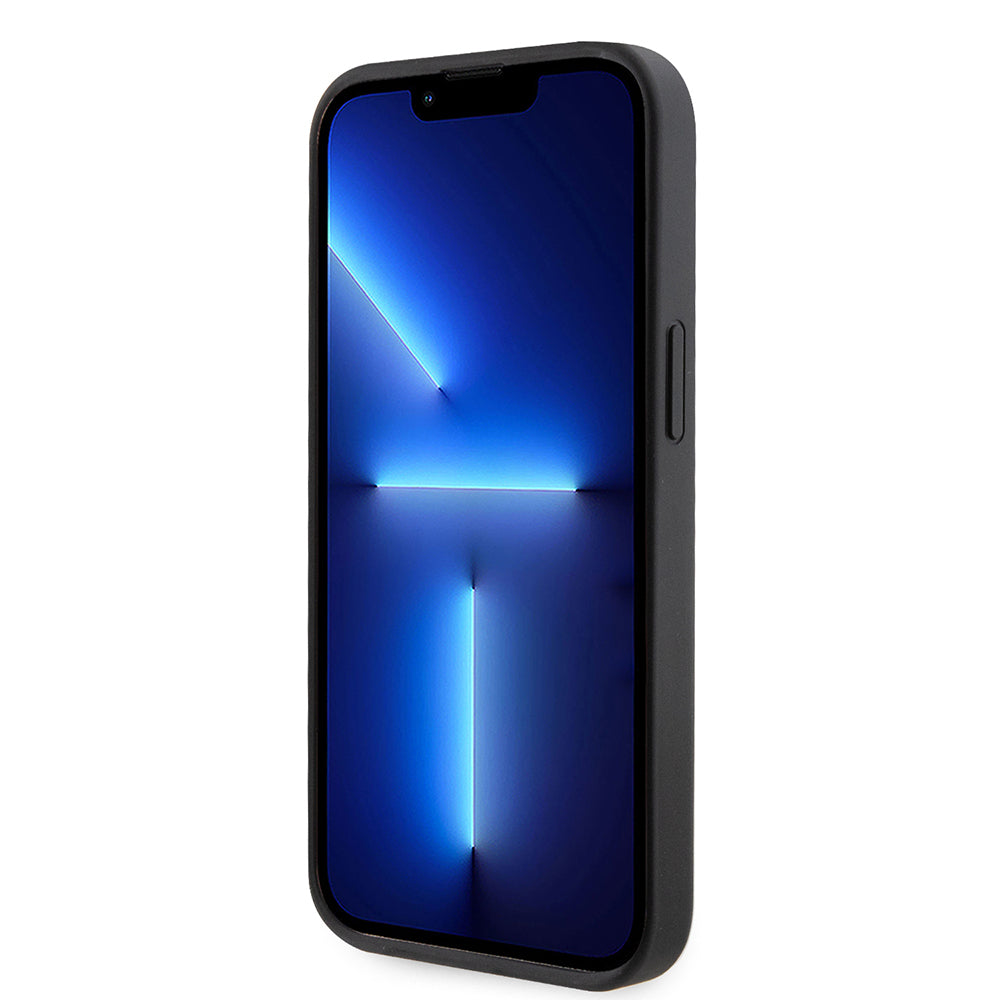 iPhone 15 Kılıf Guess Orjinal Lisanslı Taşlı Arka Yüzey Üçgen Logolu Kapak