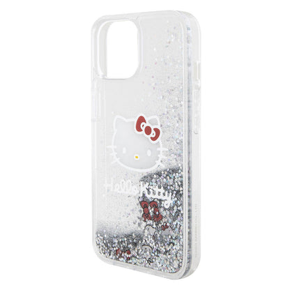iPhone 15 Kılıf Hello Kitty Orjinal Lisanslı İkonik Sıvılı Glitter Kapak