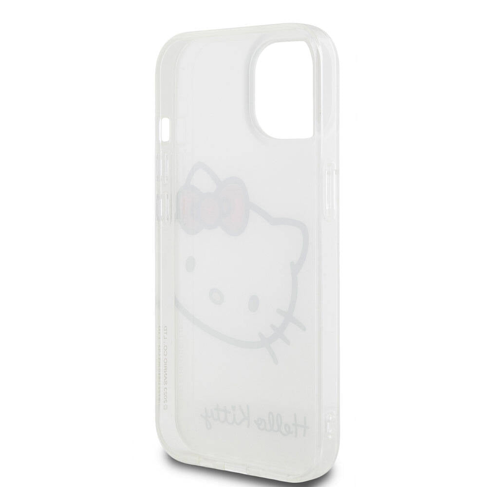 iPhone 15 Kılıf Hello Kitty Orjinal Lisanslı Yazı ve İkonik Logolu Kitty Head Kapak