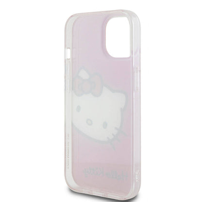 iPhone 15 Kılıf Hello Kitty Orjinal Lisanslı Yazı ve İkonik Logolu Kitty Head Kapak