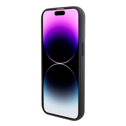iPhone 15 Kılıf Karl Lagerfeld İkonik Fixed Glitter Metal Logo Orjinal Lisanslı Kapak