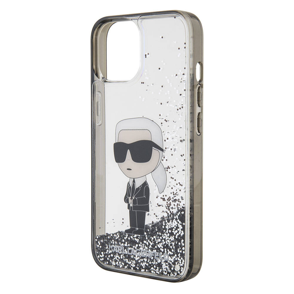 iPhone 15 Kılıf Karl Lagerfeld İkonik Sıvılı Glitter Orjinal Lisanslı Kapak