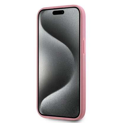 iPhone 15 Kılıf Karl Lagerfeld Orjinal Lisanslı 3D KL Yazılı Tüylü Arka Yüzey Saffiano Rhinestones Kapak