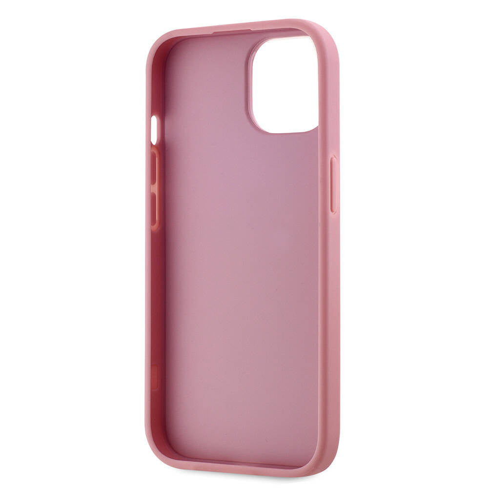 iPhone 15 Kılıf Karl Lagerfeld Orjinal Lisanslı 3D KL Yazılı Tüylü Arka Yüzey Saffiano Rhinestones Kapak