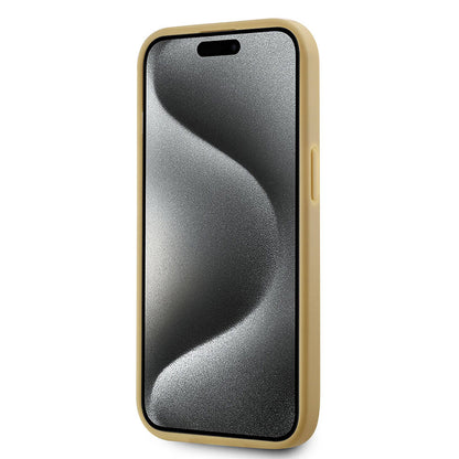 iPhone 15 Kılıf Karl Lagerfeld Orjinal Lisanslı 3D KL Yazılı Tüylü Arka Yüzey Saffiano Rhinestones Kapak