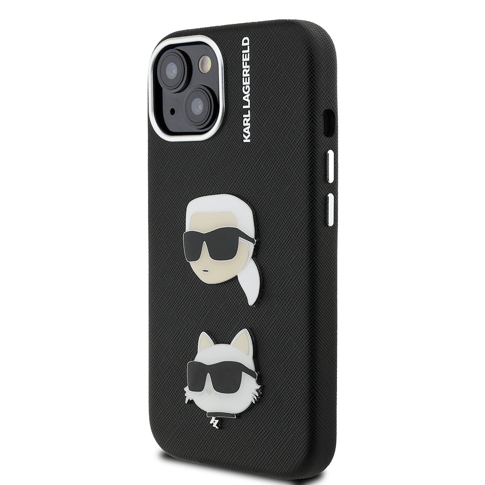 iPhone 15 Kılıf Karl Lagerfeld Orjinal Lisanslı K&C Heads Pin Kapak