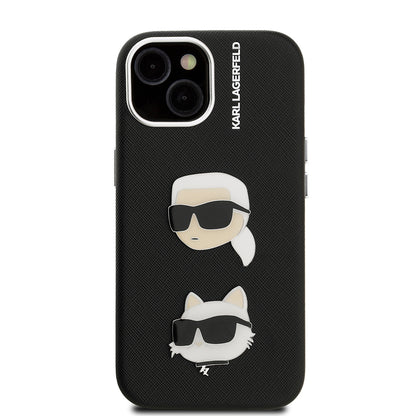 iPhone 15 Kılıf Karl Lagerfeld Orjinal Lisanslı K&C Heads Pin Kapak