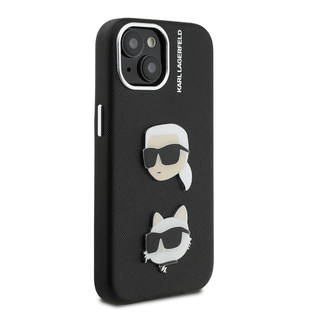 iPhone 15 Kılıf Karl Lagerfeld Orjinal Lisanslı K&C Heads Pin Kapak