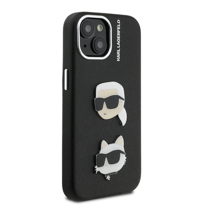 iPhone 15 Kılıf Karl Lagerfeld Orjinal Lisanslı K&C Heads Pin Kapak