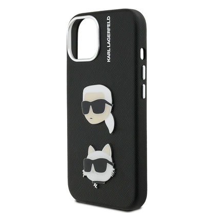 iPhone 15 Kılıf Karl Lagerfeld Orjinal Lisanslı K&C Heads Pin Kapak