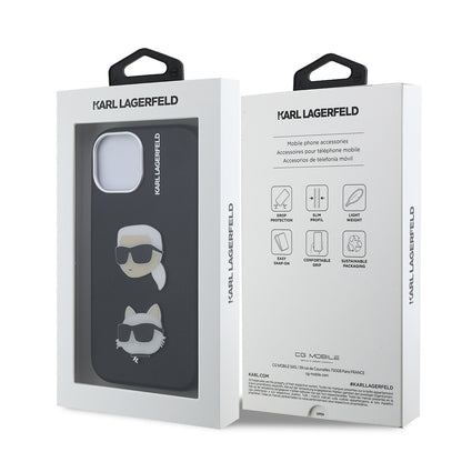iPhone 15 Kılıf Karl Lagerfeld Orjinal Lisanslı K&C Heads Pin Kapak