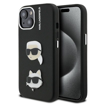 iPhone 15 Kılıf Karl Lagerfeld Orjinal Lisanslı K&C Heads Pin Kapak