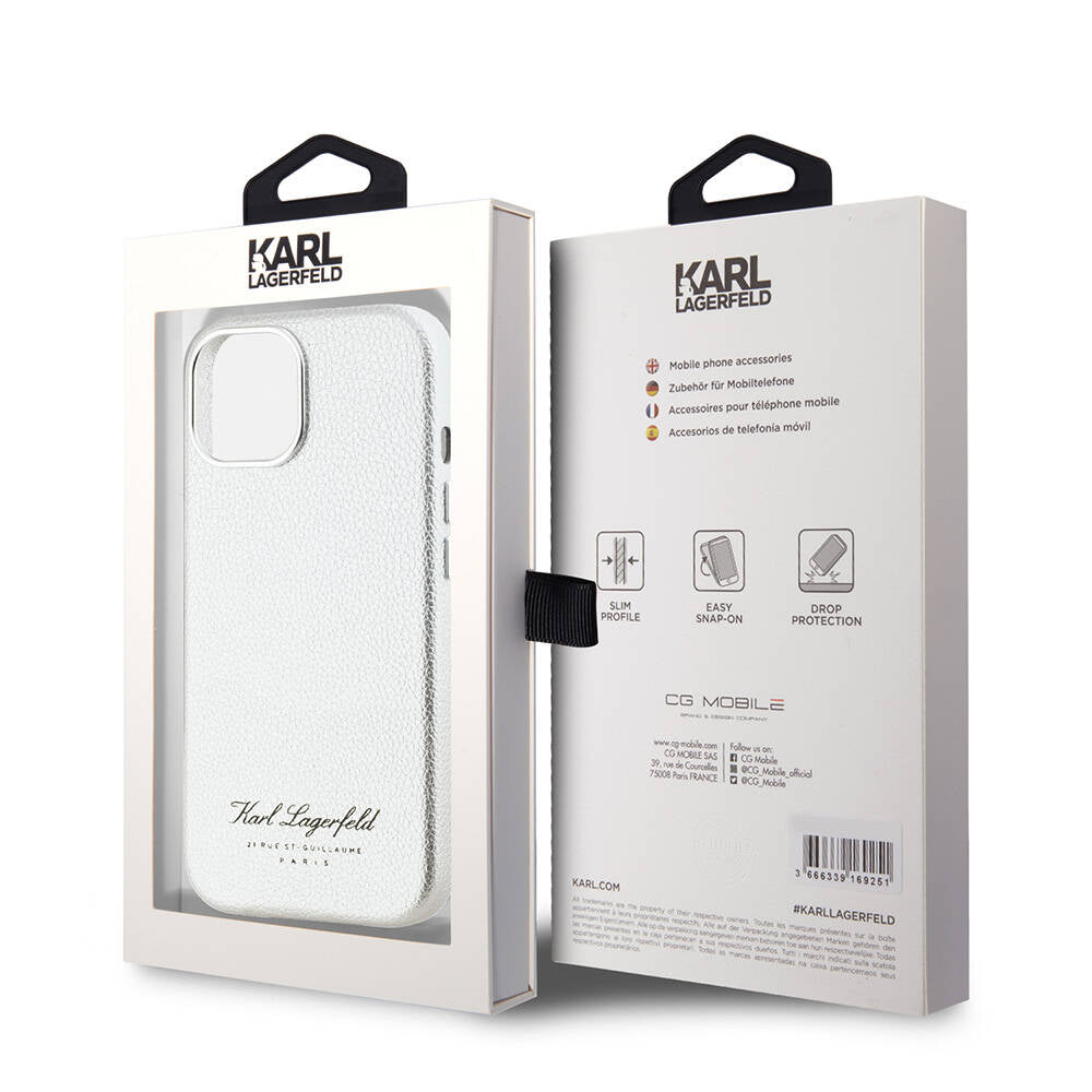 iPhone 15 Kılıf Karl Lagerfeld Orjinal Lisanslı KL Yazılı Hotel Kapak