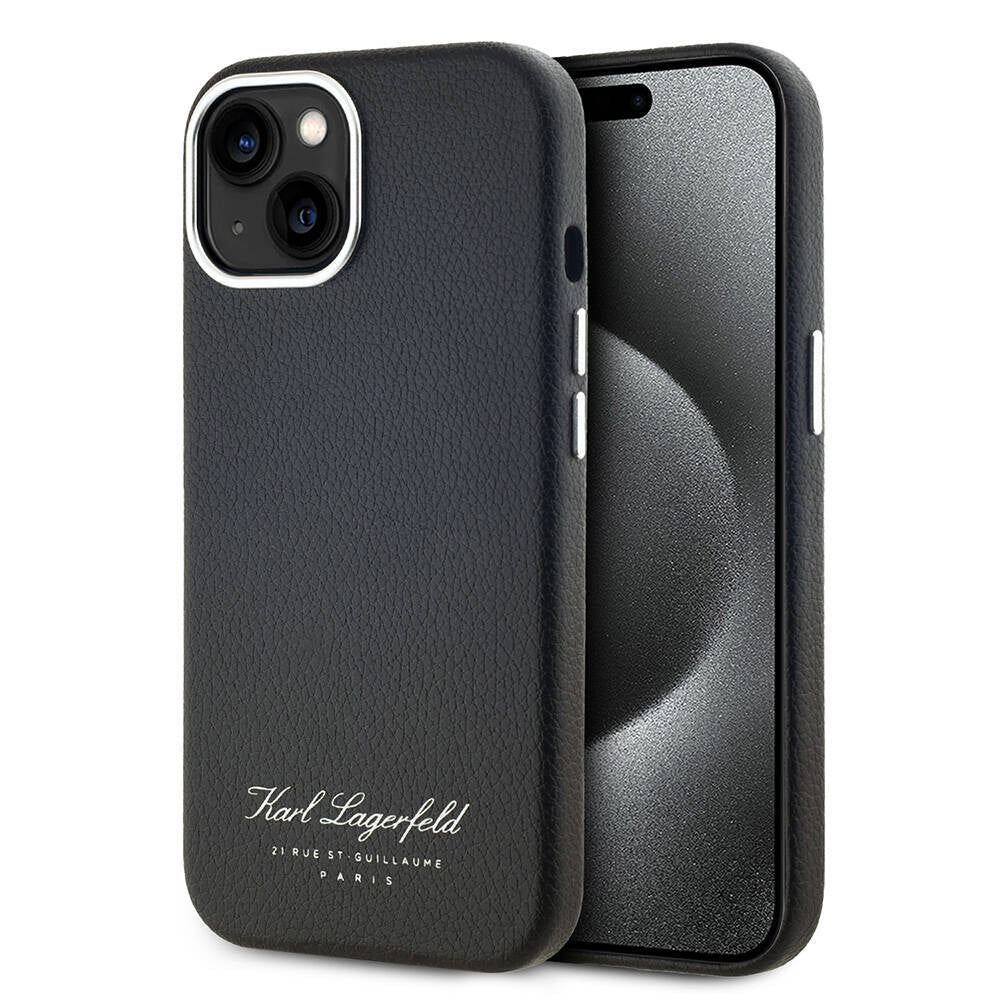 iPhone 15 Kılıf Karl Lagerfeld Orjinal Lisanslı KL Yazılı Hotel Kapak