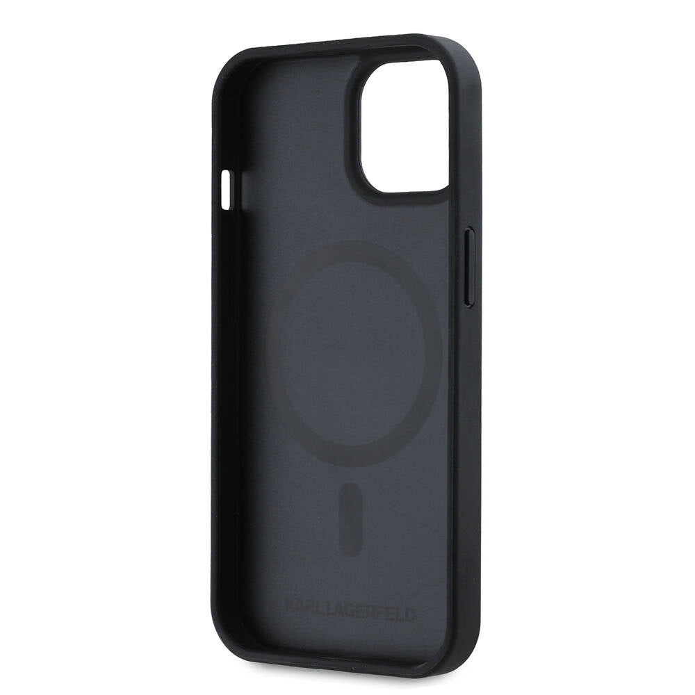 iPhone 15 Kılıf Karl Lagerfeld Orjinal Lisanslı M-safe Şarj Özellikli KL Yazılı Hot Stamp Kapak