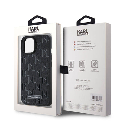 iPhone 15 Kılıf Karl Lagerfeld Orjinal Lisanslı M-safe Şarj Özellikli KL Yazılı Hot Stamp Kapak