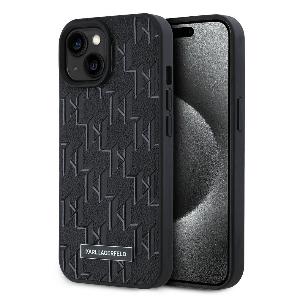 iPhone 15 Kılıf Karl Lagerfeld Orjinal Lisanslı M-safe Şarj Özellikli KL Yazılı Hot Stamp Kapak